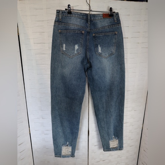 POL Women Jeans Distressed Denim Medium Wash Sz S - Picture 2 of 9